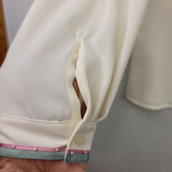 VTG Deadstock Koret Alabaster Embroidered Blouse Sz 16 Long Sleeve Renaissance - Picture 3 of 13